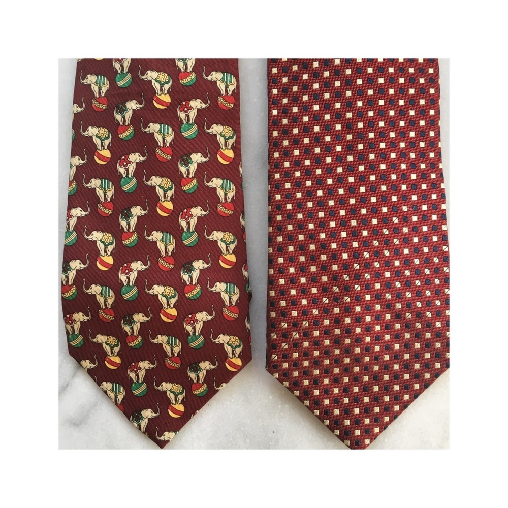 Brooks Brothers Burgundy Silk Tie Duo